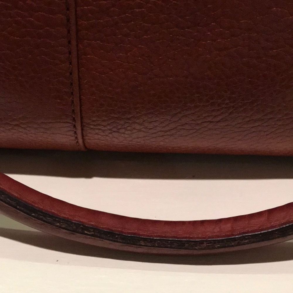 LC Liz Claiborne Brown Cowhide Leather Satchel - Picture 8 of 15